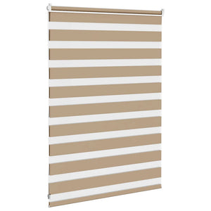 vidaXL Zebra Blind Sand Brown 95x100 cm Fabric Width 90.9 cm Polyester