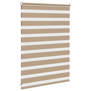 vidaXL Zebra Blind Sand Brown 100x100 cm Fabric Width 95.9 cm Polyester