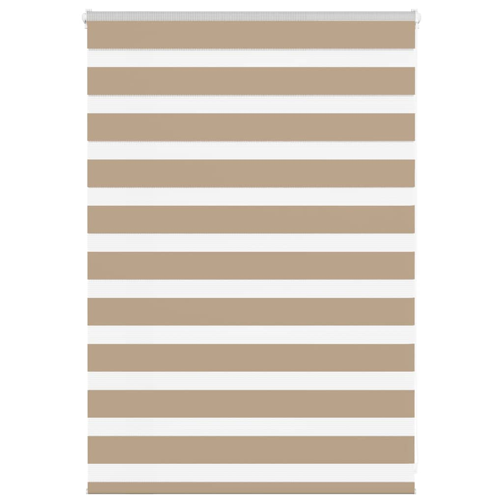 vidaXL Zebra Blind Sand Brown 110x100 cm Fabric Width 105.9 cm Polyester