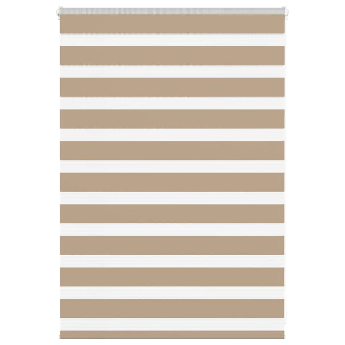 vidaXL Zebra Blind Sand Brown 110x100 cm Fabric Width 105.9 cm Polyester