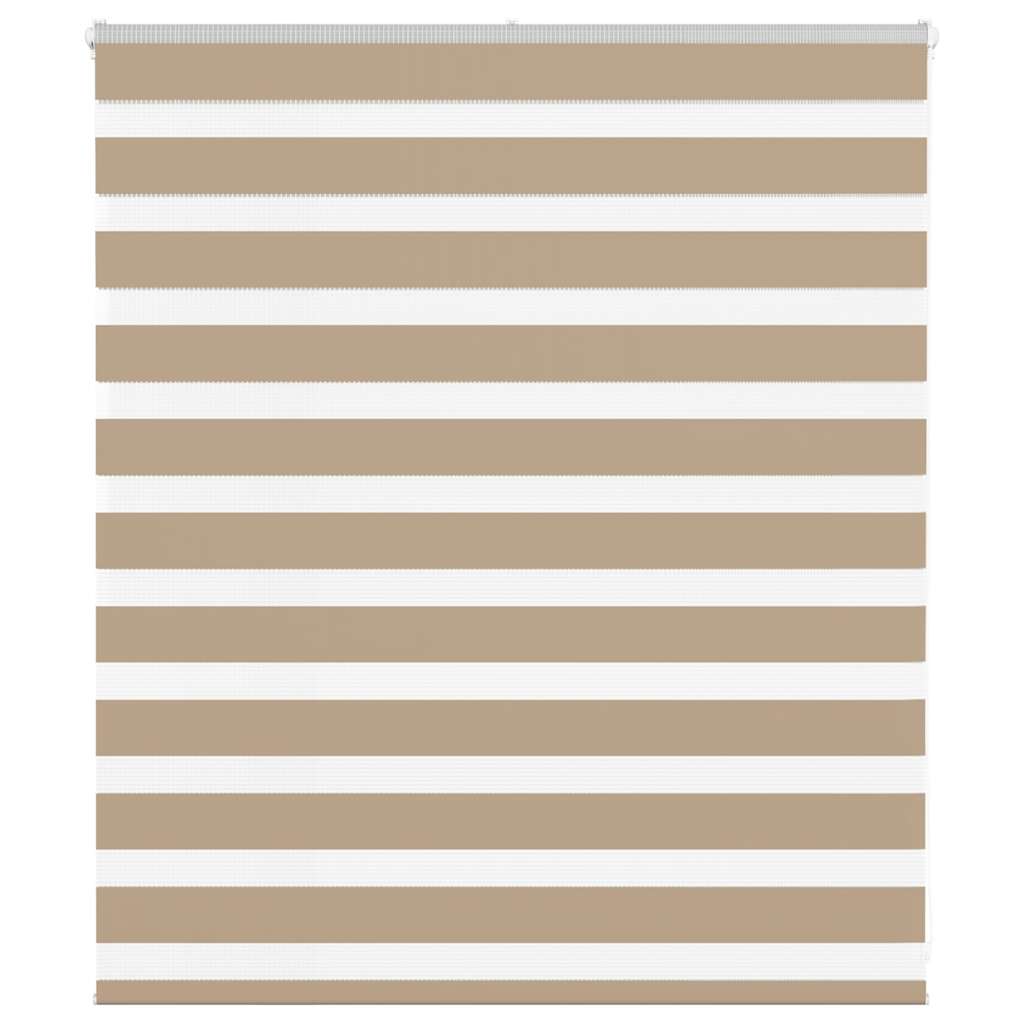 vidaXL Zebra Blind Sand Brown 120x100 cm Fabric Width 115.9 cm Polyester