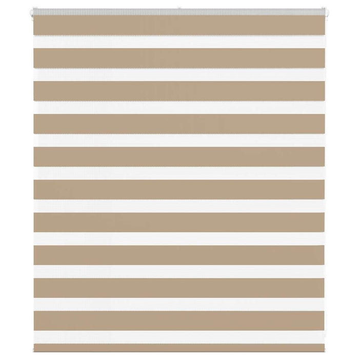 vidaXL Zebra Blind Sand Brown 120x100 cm Fabric Width 115.9 cm Polyester