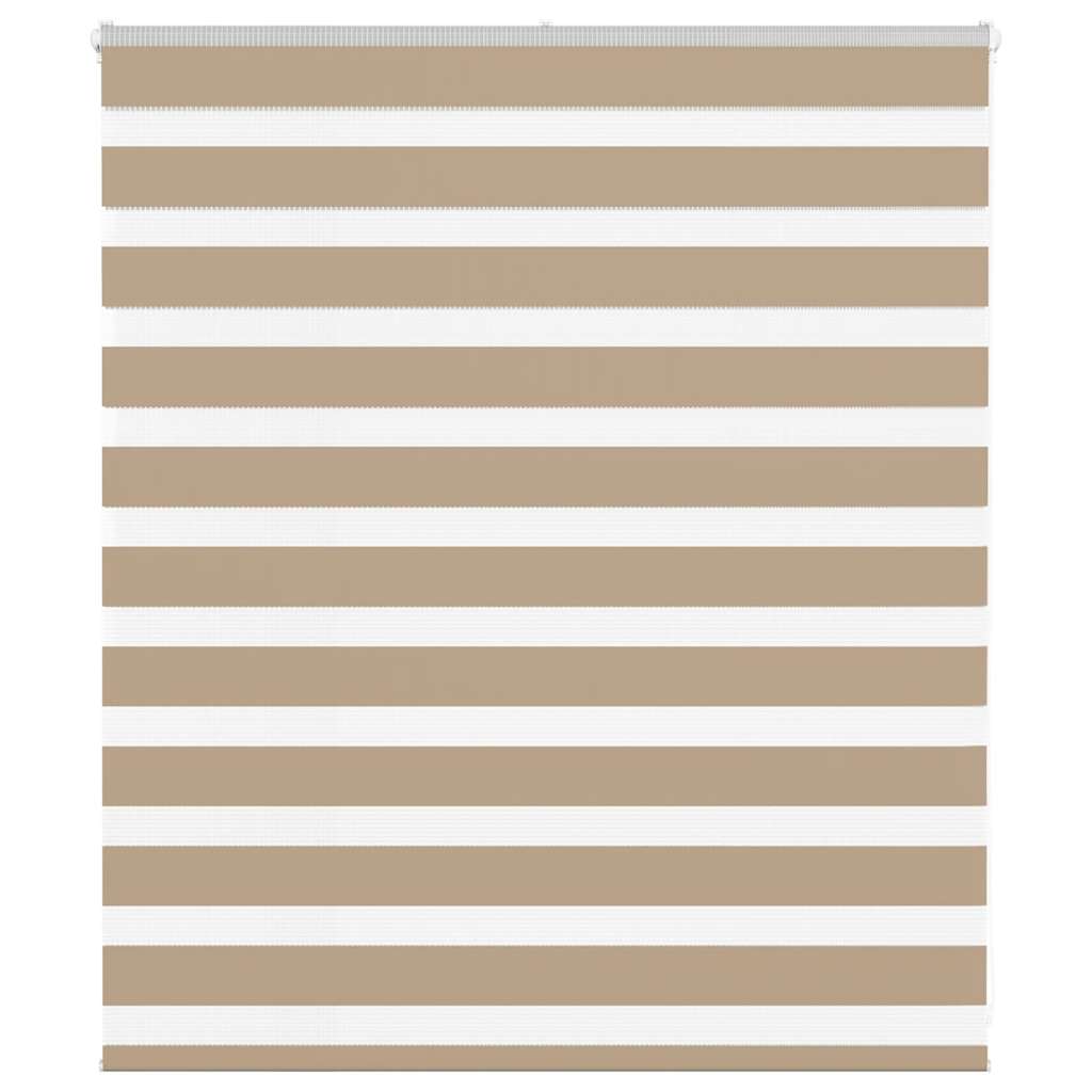 vidaXL Zebra Blind Sand Brown 125x100 cm Fabric Width 120.9 cm Polyester