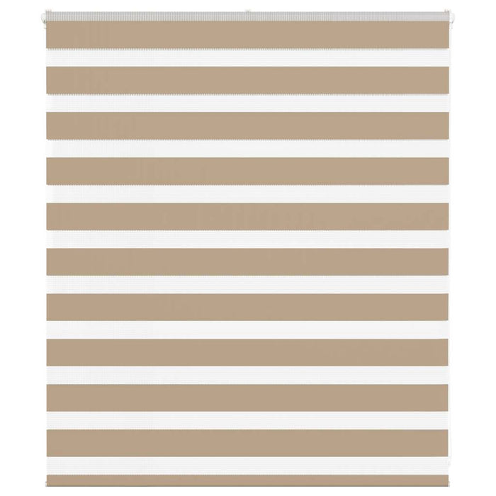 vidaXL Zebra Blind Sand Brown 130x100 cm Fabric Width 125.9 cm Polyester