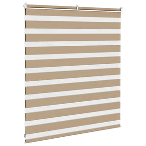 vidaXL Zebra Blind Sand Brown 135x100 cm Fabric Width 130.9 cm Polyester