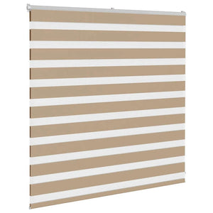 vidaXL Zebra Blind Sand Brown 140x100 cm Fabric Width 135.9 cm Polyester