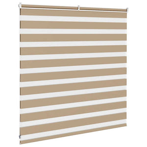 vidaXL Zebra Blind Sand Brown 140x100 cm Fabric Width 135.9 cm Polyester