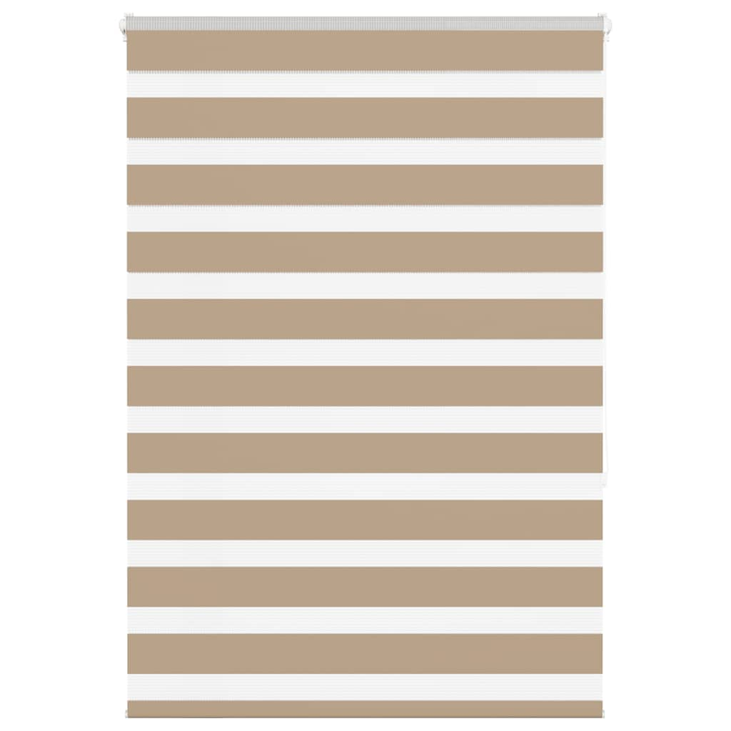 vidaXL Zebra Blind Sand Brown 100x150 cm Fabric Width 95.9 cm Polyester