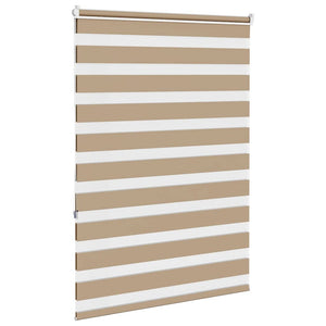 vidaXL Zebra Blind Sand Brown 105x150 cm Fabric Width 100.9 cm Polyester