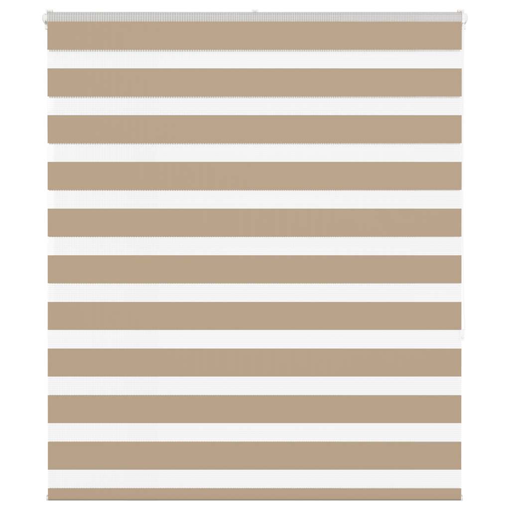 vidaXL Zebra Blind Sand Brown 120x150 cm Fabric Width 115.9 cm Polyester