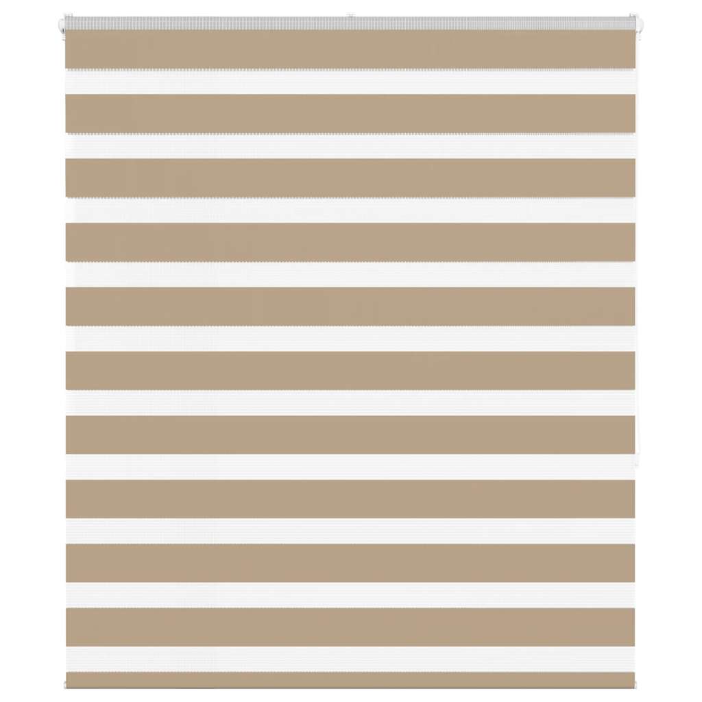 vidaXL Zebra Blind Sand Brown 125x150 cm Fabric Width 120.9 cm Polyester