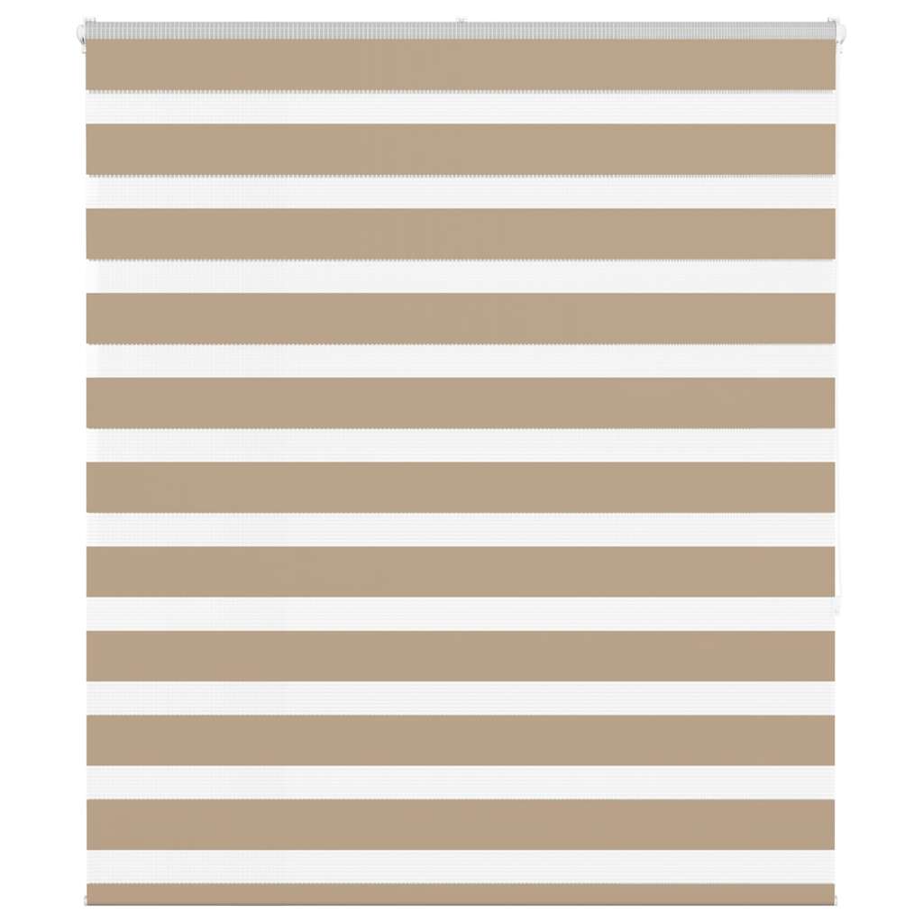 vidaXL Zebra Blind Sand Brown 135x150 cm Fabric Width 130.9 cm Polyester