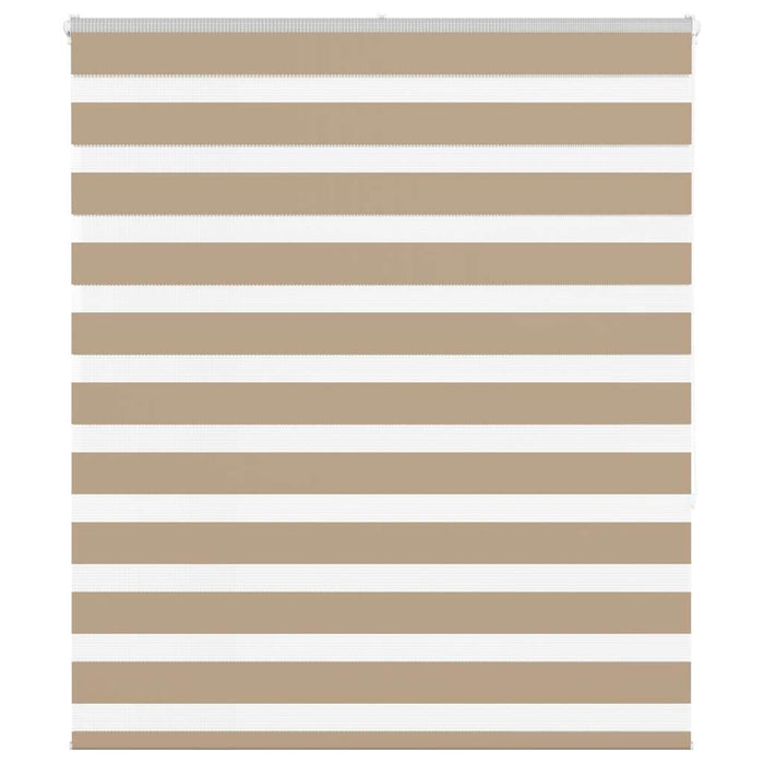 vidaXL Zebra Blind Sand Brown 135x150 cm Fabric Width 130.9 cm Polyester