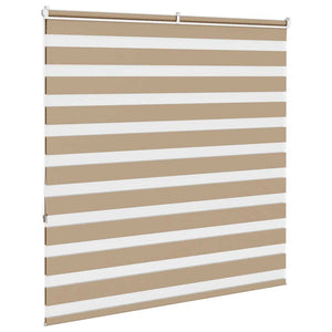 vidaXL Zebra Blind Sand Brown 140x150 cm Fabric Width 135.9 cm Polyester