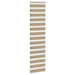 vidaXL Zebra Blind Sand Brown 55x200 cm Fabric Width 50.9 cm Polyester