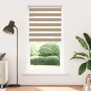 vidaXL Zebra Blind Sand Brown 100x200 cm Fabric Width 95.9 cm Polyester