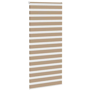 vidaXL Zebra Blind Sand Brown 100x200 cm Fabric Width 95.9 cm Polyester