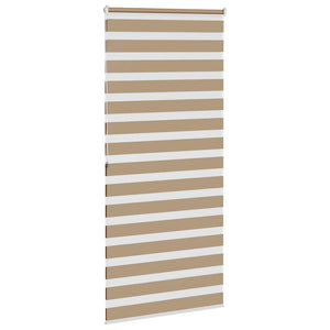 vidaXL Zebra Blind Sand Brown 105x200 cm Fabric Width 100.9 cm Polyester