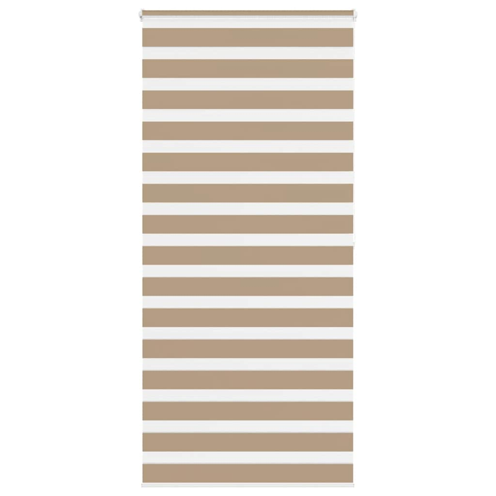 vidaXL Zebra Blind Sand Brown 115x200 cm Fabric Width 110.9 cm Polyester