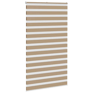 vidaXL Zebra Blind Sand Brown 120x200 cm Fabric Width 115.9 cm Polyester