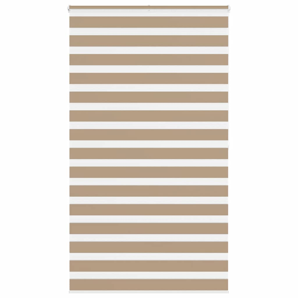 vidaXL Zebra Blind Sand Brown 130x200 cm Fabric Width 125.9 cm Polyester