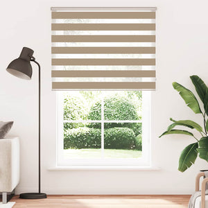 vidaXL Zebra Blind Sand Brown 140x200 cm Fabric Width 135.9 cm Polyester