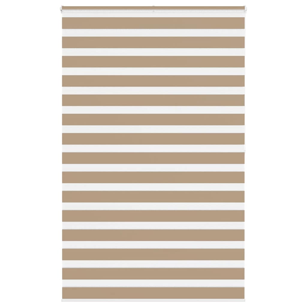 vidaXL Zebra Blind Sand Brown 145x200 cm Fabric Width 140.9 cm Polyester