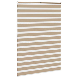 vidaXL Zebra Blind Sand Brown 155x200 cm Fabric Width 150.9 cm Polyester