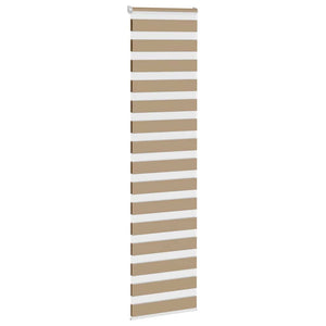 vidaXL Zebra Blind Sand Brown 55x230 cm Fabric Width 50.9 cm Polyester