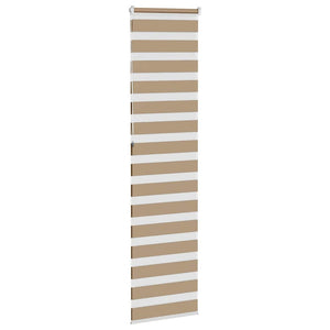 vidaXL Zebra Blind Sand Brown 55x230 cm Fabric Width 50.9 cm Polyester