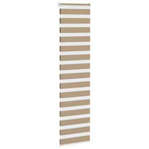 vidaXL Zebra Blind Sand Brown 65x230 cm Fabric Width 60.9 cm Polyester