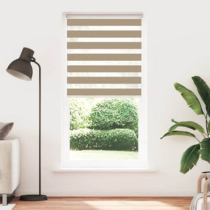 vidaXL Zebra Blind Sand Brown 95x230 cm Fabric Width 90.9 cm Polyester