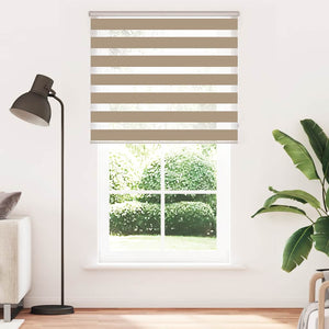 vidaXL Zebra Blind Sand Brown 120x230 cm Fabric Width 115.9 cm Polyester