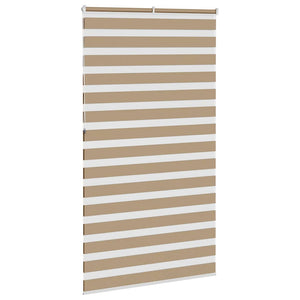 vidaXL Zebra Blind Sand Brown 120x230 cm Fabric Width 115.9 cm Polyester