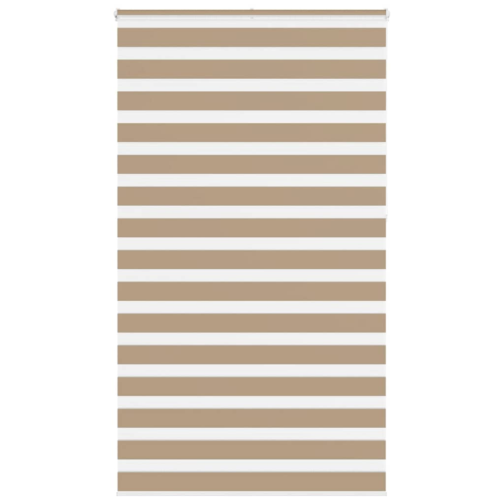 vidaXL Zebra Blind Sand Brown 125x230 cm Fabric Width 120.9 cm Polyester