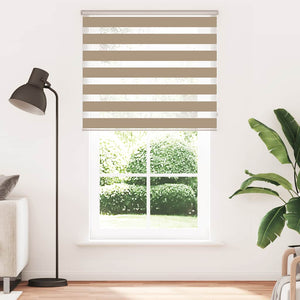 vidaXL Zebra Blind Sand Brown 125x230 cm Fabric Width 120.9 cm Polyester