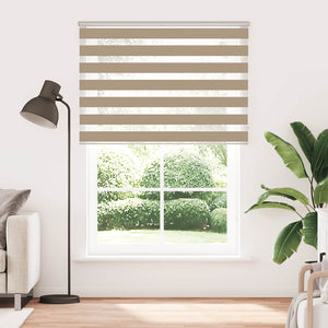 vidaXL Zebra Blind Sand Brown 160x230 cm Fabric Width 155.9 cm Polyester