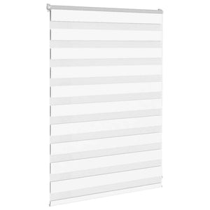 vidaXL Zebra Blind White 115x100 cm Fabric Width 110.9 cm Polyester