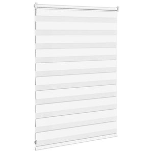 vidaXL Zebra Blind White 115x100 cm Fabric Width 110.9 cm Polyester