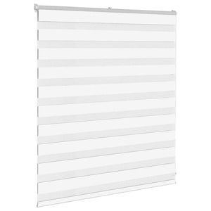 vidaXL Zebra Blind White 130x100 cm Fabric Width 125.9 cm Polyester