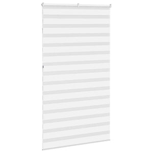 vidaXL Zebra Blind White 130x230 cm Fabric Width 125.9 cm Polyester