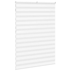 vidaXL Zebra Blind White 155x230 cm Fabric Width 150.9 cm Polyester