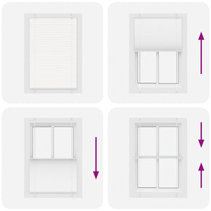 vidaXL Pleated Blind White 90x100 cm Fabric Width 89.4 cm Polyester