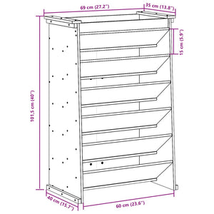 vidaXL Herb Planter 6-Tier 69x40x101.5 cm Solid Wood Pine