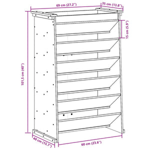 vidaXL Herb Planter 6-Tier White 69x40x101.5 cm Solid Wood Pine