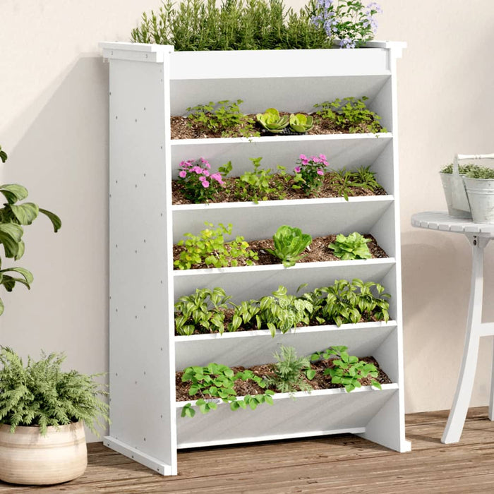 vidaXL Herb Planter 6-Tier White 69x40x101.5 cm Solid Wood Pine