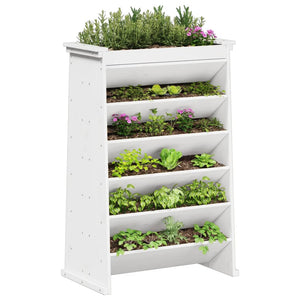 vidaXL Herb Planter 6-Tier White 69x40x101.5 cm Solid Wood Pine