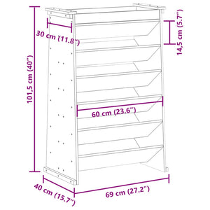 vidaXL Herb Planter 6-Tier White 69x40x101.5 cm Solid Wood Pine