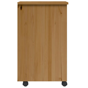 vidaXL Rolling Cabinet with Drawers MOSS Honey Brown Solid Wood Pine