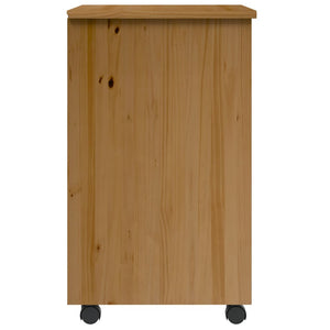 vidaXL Rolling Cabinet with Drawers MOSS Honey Brown Solid Wood Pine